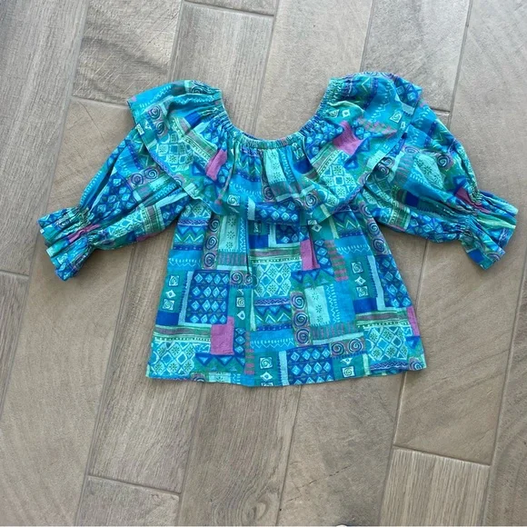 Vintage Two Piece Maxi Skirt Set with Top ResortWear Beach Dress Size Small v - Picture 7 of 12